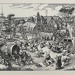 Pieter Bruegel, Kermis of Saint George, Engraving, Bookplate, Art ~ 241229-WH 70